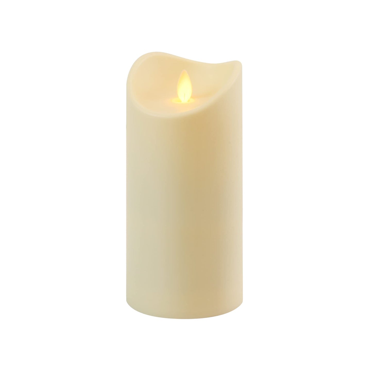 LumaBase Battery Operated 7" Pillar Candle with Flickering Flame