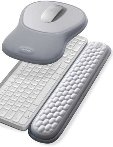 meatanty Keyboard and Mouse Pad Wrist Rest Set, Ergonomic Wrist Pad Support, Computer Hand Palm Rest Combo, Memory Foam Typing Desk Accessories Carpal
