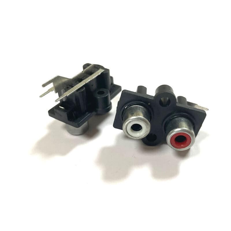 5PCS Panel PCB Mount 2 Way RCA Female Jack Audio Connector Socket Stereo