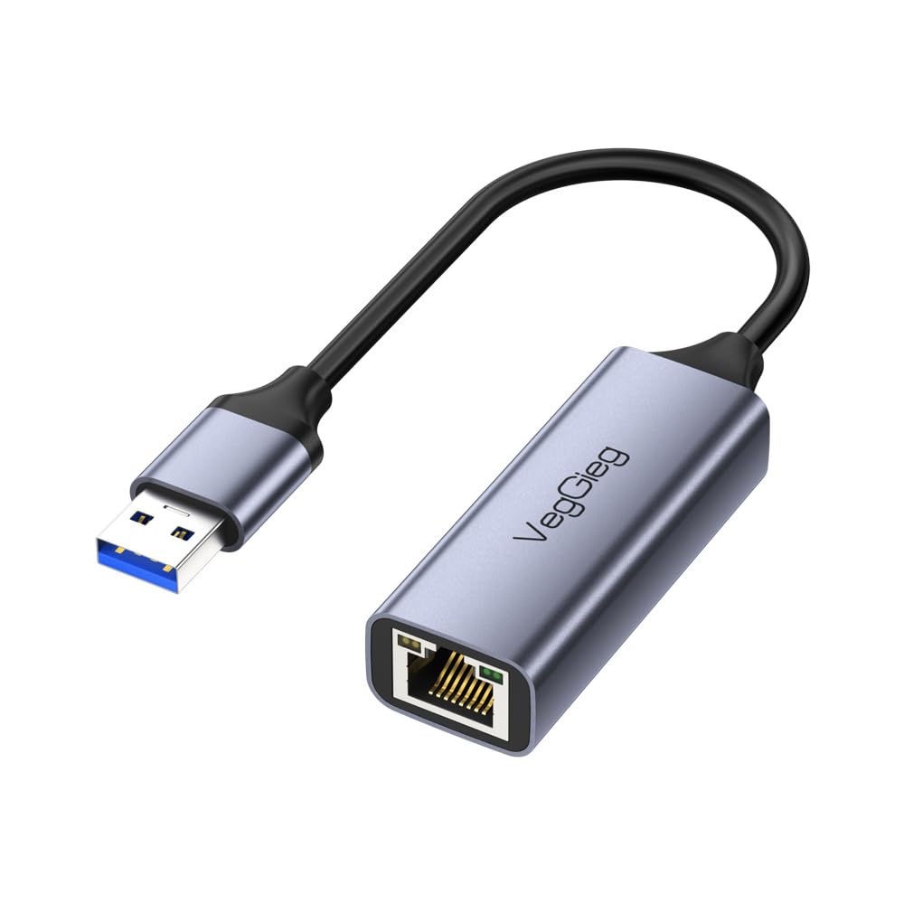 VegGieg - V-K306 - USB to Ethernet Adapter - Driver Free USB 3.0 to 100/1000 Gigabit Ethernet LAN Network Adapter - RJ45 Internet Adapter (V-K306)