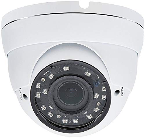 Evertech 1080P Hybrid AHD CVBS TVI CVI 2.8-12mm Varifocal Lens White Security Surveillance Dome Camera
