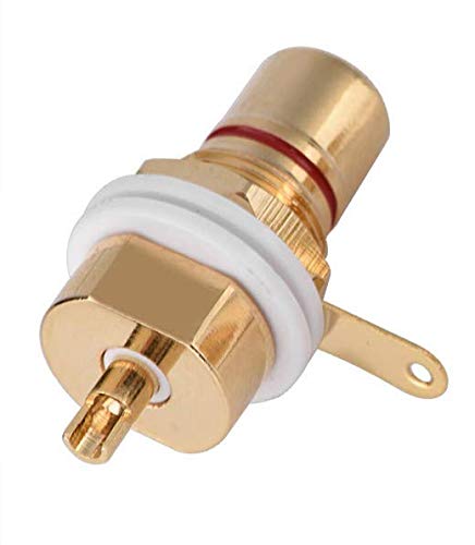 bnafes RCA Terminal Gold Plated Copper RCA Panel Mount Female Jack Terminal Socket Audio Connector 2 Pcs Used for TV, DVD, Computer, Speaker