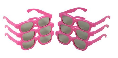 Children's Passive 3D Glasses for Kids - 6 Pairs - RealD Certified - Home Cinema or Theater -