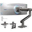 HUANUO TitanLift Heavy Duty Monitor Arm for Screens up to 49", Holds 44 lbs, Aluminum Ultrawide Screen Monitor Mount, Fully Adjustable Single Gaming