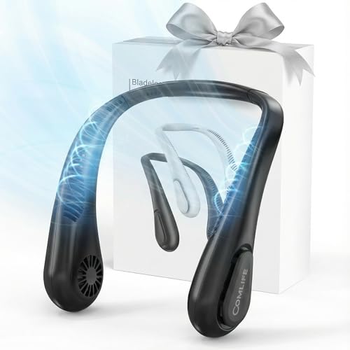Portable Bladeless Neck Fan, Valentines Day Gifts for Him, Birthday Gifts for Men Women Father's Mother's Day, Wearable Cooling Fan Rechargeable