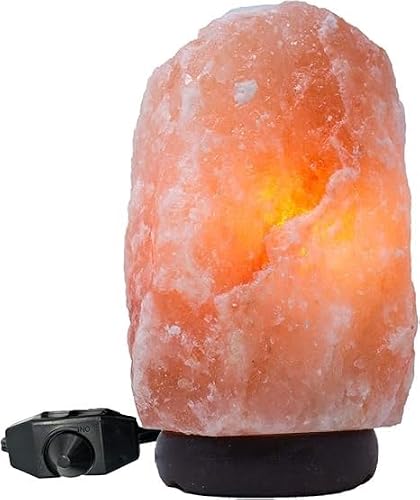 Salacia Himalayan Salt Lamp - Extra Large Pink Crystal Rock with Wooden Base & Dimmer Switch | Handcrafted Night Light for Bedroom, Office, Home Décor