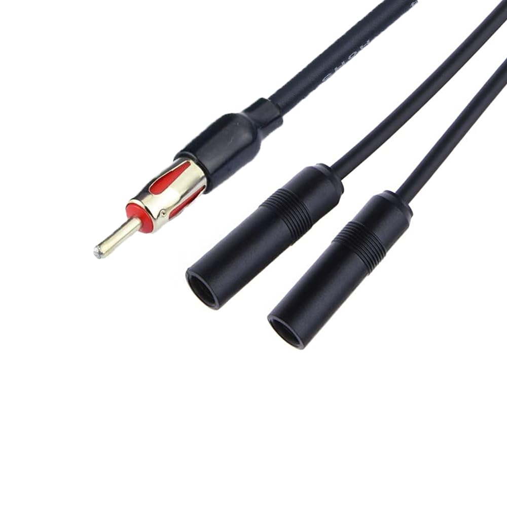 supmory Car AM FM Radio Stereo 1 Male 2 Female Y Adapter Antenna Connector Plug (Antenna Splitter Y Adapter)