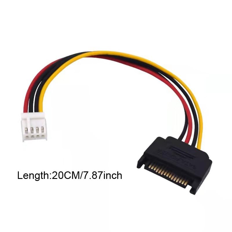 ThtRht 3 Pack Floppy Drive to Sata Adapter 15 PIN SATA Male to 4 PIN FDD Female Power Supply Cable Converter 15pin to 4pin Connector for Mini PC DIY