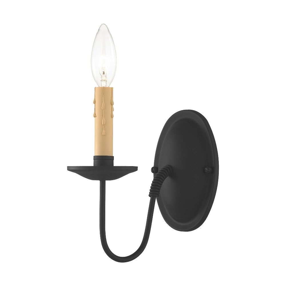 Livex Lighting 4451-04 Heritage 1 Light Black Wall Sconce
