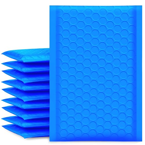 UCGOU Bubble Mailers 4x8 Inch Blue 50 Pack Usable Size 4x7 Padded Envelope Small Business Mailing Packages Opaque Self Seal Adhesive Waterproof