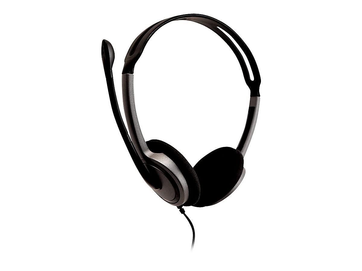 V7 HA212 Lightweight Stereo Headset with Microphone - Black & Grey