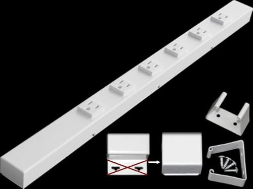24” Hardwired Power Strip (NO Power Cord), 6 Vertical Outlets (NOT Tamper Resistant), NO Ears (Without mounting tabs on Both Ends), 15A (NOT a 20 Amp