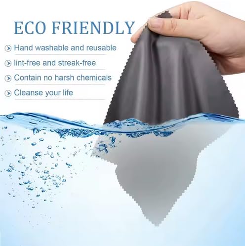 10 Pack Microfiber Lens Cleaning Cloth, 6x7 Lint Free Cloth for Eyeglasses, Camera Lens, Cell Phones, LCD Screens, Computers, CD DVD, Eyeglasses
