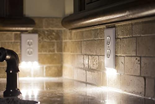 4 Pack - Wall Plate Night Light - Hello Light - LED Night Lights Built Into Electrical Outlet Wall Plates - Turn NightLight On/Off Automatically
