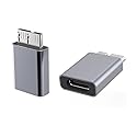 Kework 2 Pack Micro B USB to USB Type C Adapter, USB 3.1 Type C Female to USB 3.0 Micro B Male Adapter Converter Connector, 5Gbps 3A