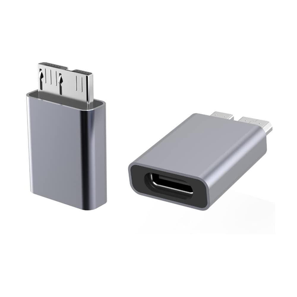Kework 2 Pack Micro B USB to USB Type C Adapter, USB 3.1 Type C Female to USB 3.0 Micro B Male Adapter Converter Connector, 5Gbps 3A