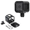 CNC Aluminum Alloy Housing Sport Camera Shell Box Frame Mount Prevent Overheating Case for GoPro Hero 5 Session/Hero 4 Session(Black)