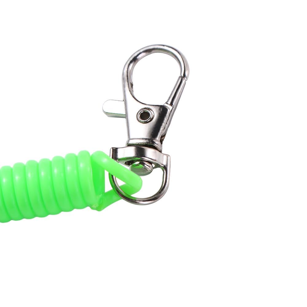 Pokinge 9 Pcs Retractable Coil Springs Keychain, 9 Color Coil Cord Spring Keyring with Lobster Clasp, Anti-lost Stretch Spiral Coil Phone Lanyard