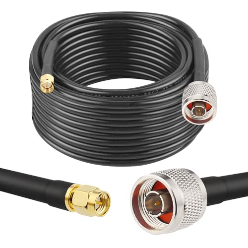 MOOKEER RG58 N Male to SMA Male Cable - 35FT Low Loss SMA to N Cable 50 Ohm for WiFi Router,GPS Receiver,Antenna,Signal Booster Use