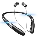 Finpola Neckband Bluetooth Headphones,Retractable Headphone with IPX5 Sweatproof & Vibration Calls for Running, Gym, and Sweat-Proof Workouts