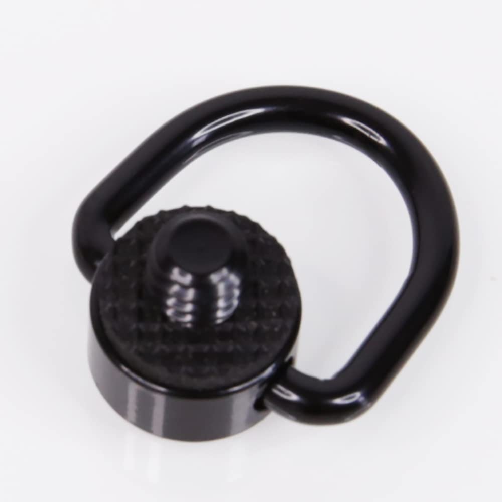 Foto&Tech Stainless Steel 1/4"-20 Rubber Padded D Ring Screw, D-Shaped Ring Camera Sling Screw for Shoulder Straps, Wrist Straps, Selfie Sticks