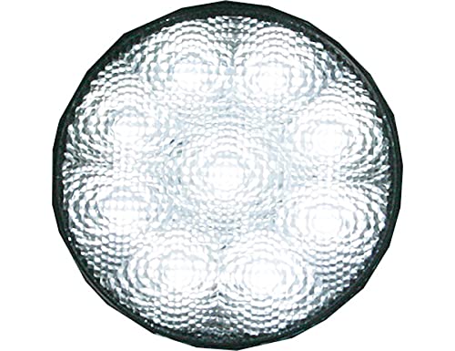 Buyers Products 1492114 4" Clear Round LED Flood Light, 9 LEDs, 1,710 Lumens, 18" Blunt Cut Lead W/Stud Mount, Work Light for Trucks, Trailers, RVs