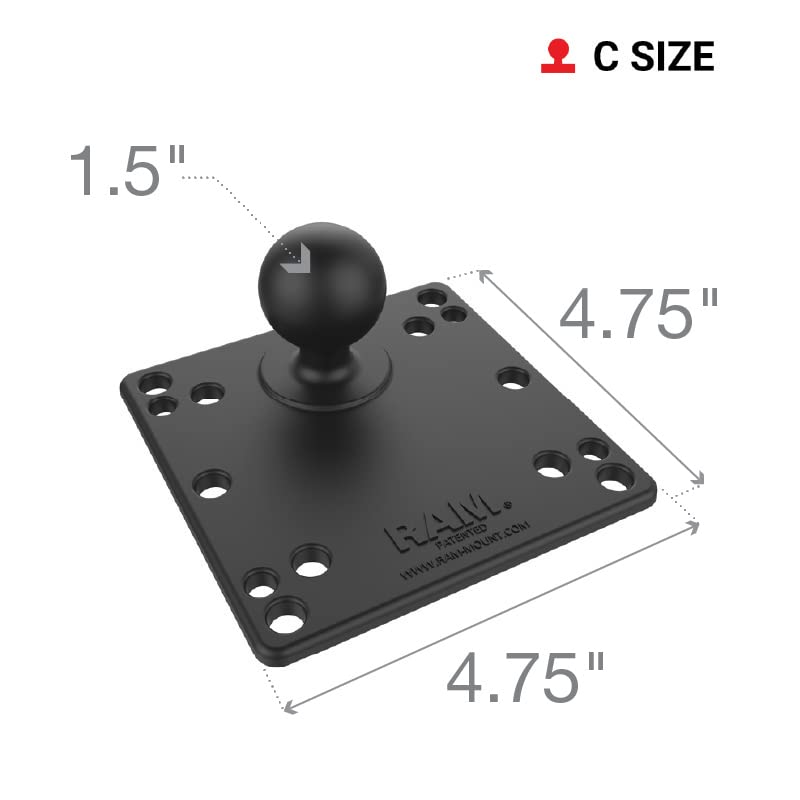 RAM MOUNTS 100x100mm VESA Mount Plate with C Size 1.5" Ball - RAM-246U