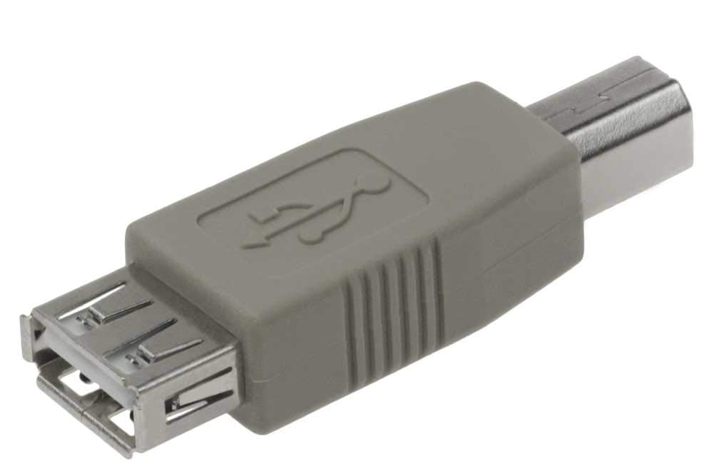 USB A Female to B Male Adapter - Beige