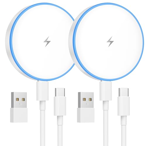 MagSafe Charger 2 Pack 15W Magnetic Wireless Charger Fast Charging Pad Compatible with iPhone 17/16/15/14/13/12 Series & AirPods 4/3/2/Pro Magnetic