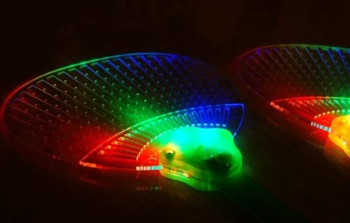 Flashing Panda LED Light-Up Flashing Multi-Color Flat Hand Fan