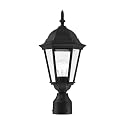 Livex Lighting 7558-14 Outdoor Post Top Light with Clear Beveled Glass Shades, 18" x 8", Black