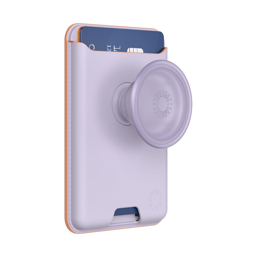 PopSockets Phone Wallet for MagSafe, Phone Card Holder with Grip, Lavender - Lavender