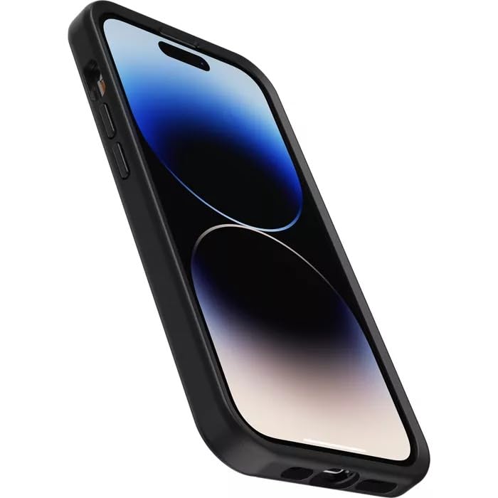 OtterBox iPhone 14 Pro (ONLY) Symmetry Series+ Case - Black, Ultra-Sleek, Snaps to MagSafe, Raised Edges Protect Camera & Screen