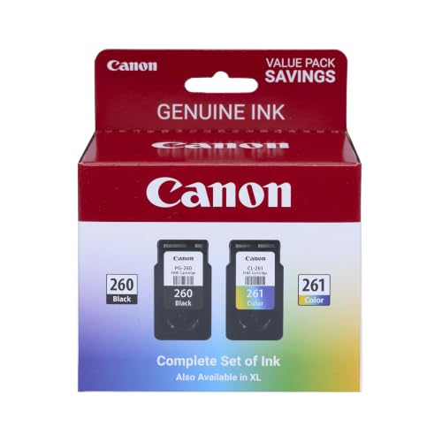 Canon PG-260 / CLI-261 Genuine Ink Value Pack (2 Cartridges), Compatible with TS5320, TR7020