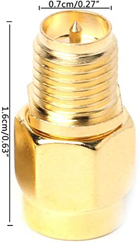 TengKo SMA Male Plug to RP-SMA Female RF Straight Connector Gold Plating Adapter for Wi-Fi Antenna Repeaters Radio Signal Extension Cable (2 Pack)