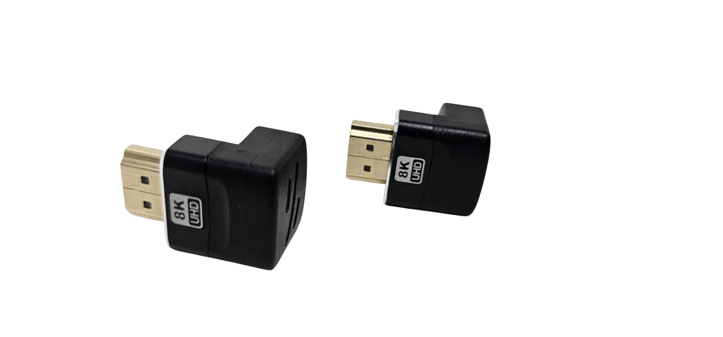 YCS basics 2 Pack HDMI Male to HDMI Female 90-Degree Angle Adapter UHD 8K