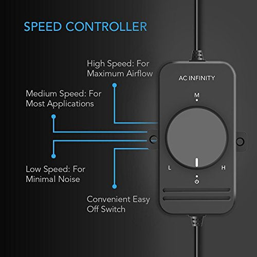 AC Infinity, Fan Speed Controller for 100 to 125V AC Axial Muffin Cooling Fans, Single Connector, for DIY Cooling Ventilation Exhaust Projects