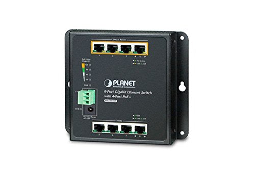 Planet WGS-804HP 8-Port 10/100/1000T Wall Mounted Gigabit Ethernet Switch with 4-Port PoE+