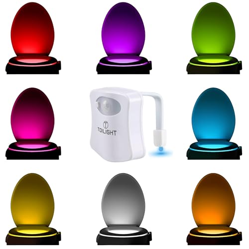 ToiLight The Original Toilet Bowl Night Light. Fun Useful Bathroom Motion Sensor Tech Gadget. Funny Novelty Birthday Gift Idea. Stocking Stuffer