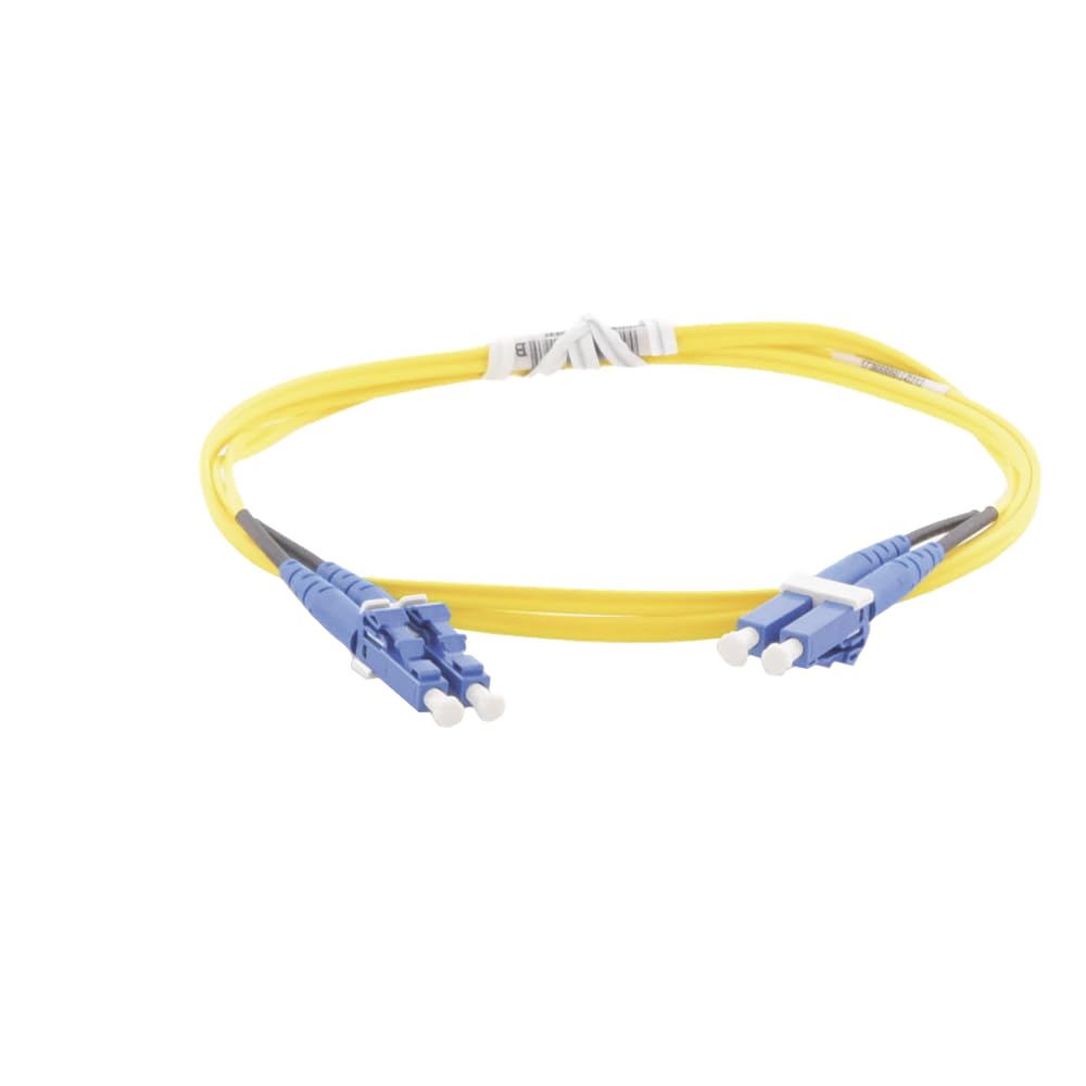 Panduit Duplex OS2 Singlemode Fiber Optic Patch Cord, 9 µm Core, LC Duplex Connectors, 3.28 ft (1 m) L, Riser (OFNR)