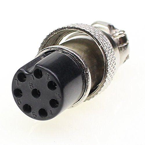 Aviation Plug Connector 10 Pairs Male Female Panel Metal Wire Connector 16mm Socket (8 Pins 10-Pack)