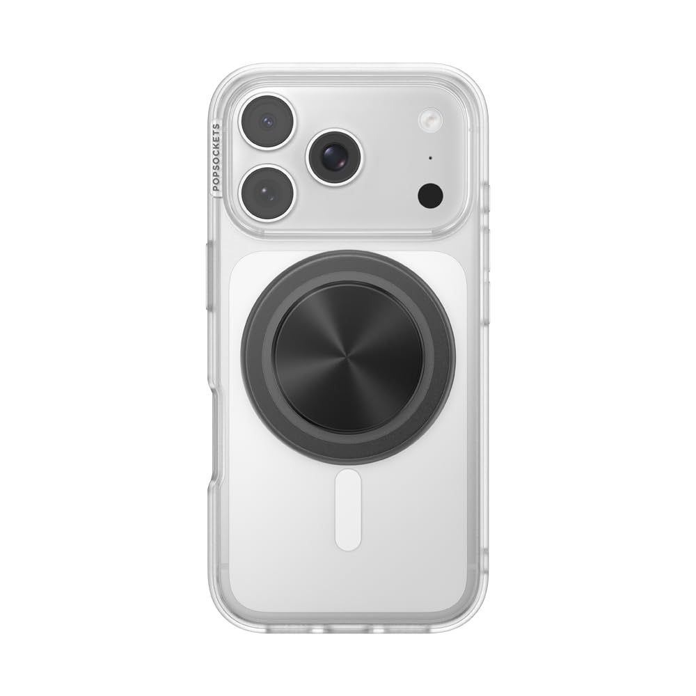 PopSockets Phone Grip for MagSafe, Magnetic Holder, Phone Stand, Spinner - Black Radial Backspin