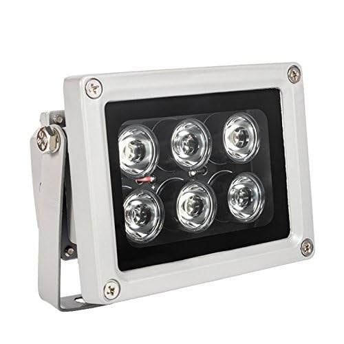 Infrared Illuminator, 850nm 6 LEDs 130 Feet 60 Degree Wide Angle IR Illuminator for Night Vision,Waterproof LED Infrared Light for CCTV Camera