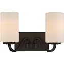 Nuvo Lighting 60/5902 Willow 2 Light 100W A19 max. Medium Base Vanity and Wall with White Glass, Aged Bronze