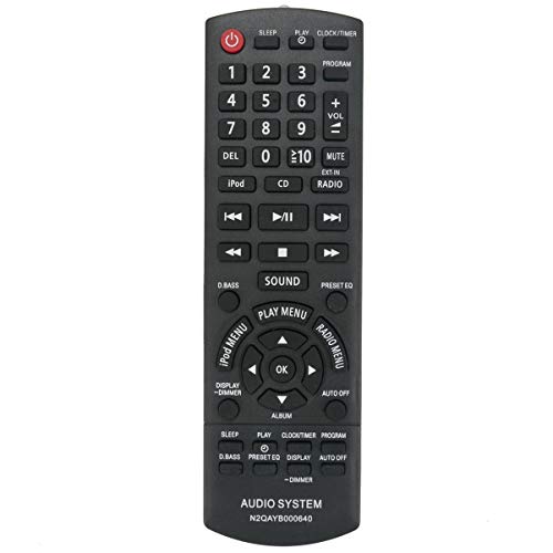 N2QAYB000640 Replacement Remote Control Applicable for Panasonic SC-HC25 SC-AKX14 SC-PMX5 SC-PM500 SC-PM500DB Compact Stereo System SCHC25 SCAKX14