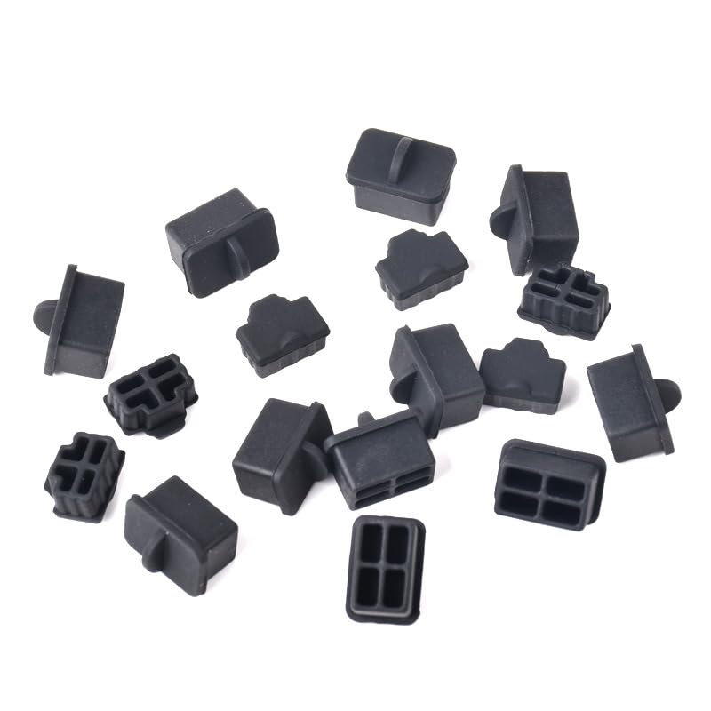 200PCS Hub Port RJ45 Anti Dust Cover Cap Protector Plug Black Silicone Ethernet