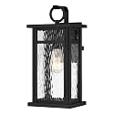 Quoizel Moira 15.75" Outdoor Wall Sconce, Earth Black with Clear Glass, Marine-Grade ETL Wet Rated