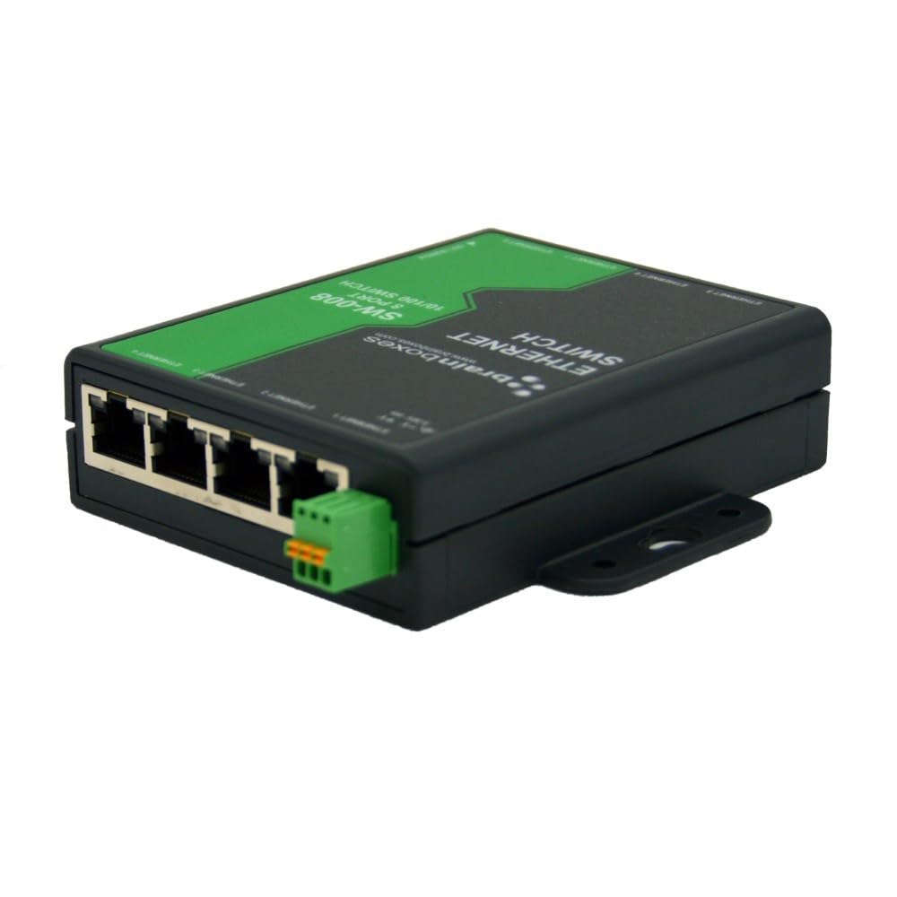 Brainboxes 8 Port Unmanaged Ethernet Switch Wall Mountable,Light Industrial,SW-008