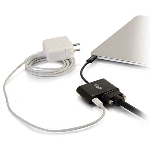 C2G USB Adapter, Video Adapter with Power, USB C to VGA, Black, Cables to Go 29533