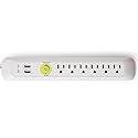 Easylife Flat Plug Power Strip with Surge Protection 6 Outlet and 2 UBS Port Power Strip Wall Mount Surge Protector for Desk Home Office and TV Setup